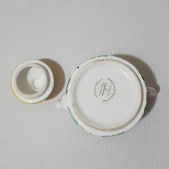 Starbucks Teapot with Lid Handpainted in Italy Colorful Floral - *FLAWS* - Picture 7 of 12